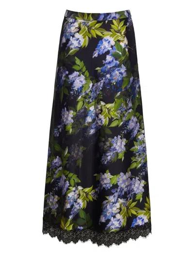 Cara Cara Floral-lace Skirt In Black