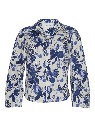 Cara Cara Floral-print Balloon-sleeve Top In Multi