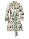 Cara Cara Floral-print Belted Mini Day Dress In Multi