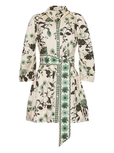 Cara Cara Floral-print Belted Mini Day Dress In Multi