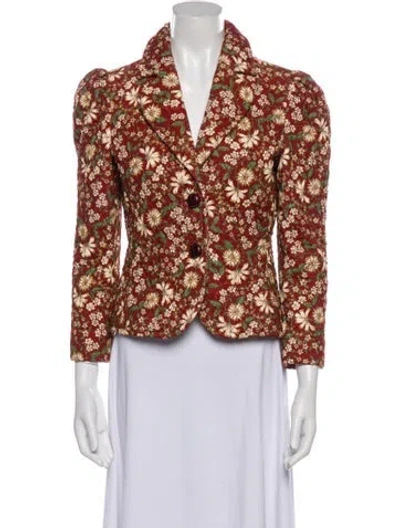 Pre-owned Cara Cara Floral Print Blazer W/ Tags In Multi
