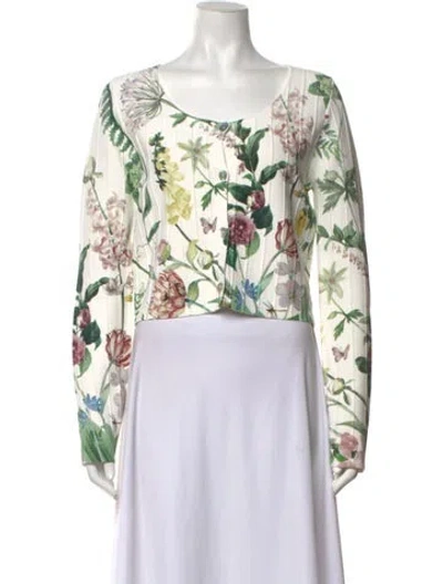 Pre-owned Cara Cara Floral Print Crew Neck Sweater W/ Tags In Multicolor