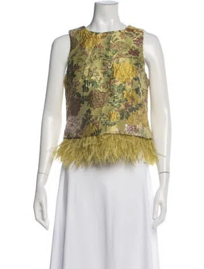 Pre-owned Cara Cara Floral Print Crew Neck Top W/ Tags In Multi