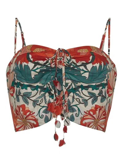 Cara Cara Floral-print Drawstring Top In Multi