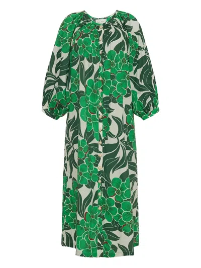 Cara Cara Floral-print Dress In Green