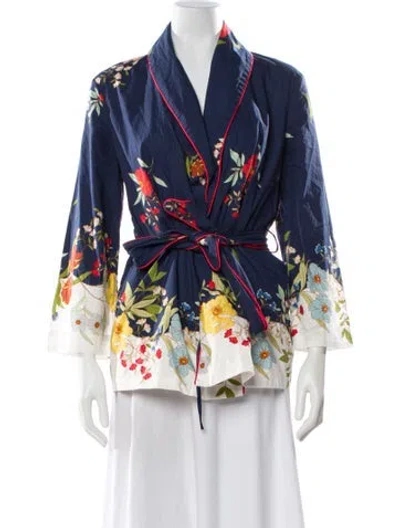 Pre-owned Cara Cara Floral Print Evening Jacket In Multi