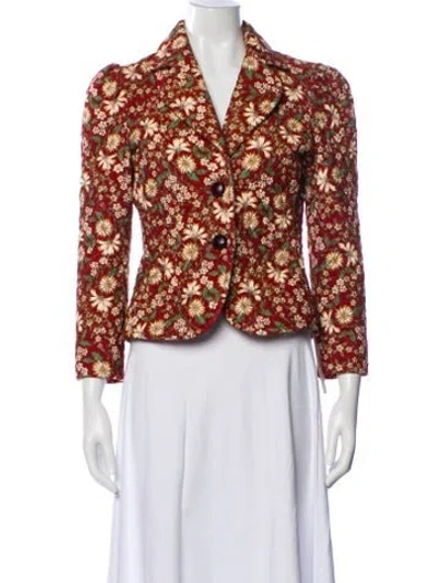 Pre-owned Cara Cara Floral Print Evening Jacket W/ Tags In Multi