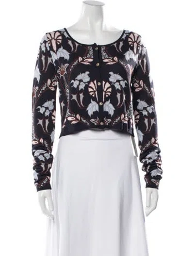 Pre-owned Cara Cara Floral Print Jacket In Blue