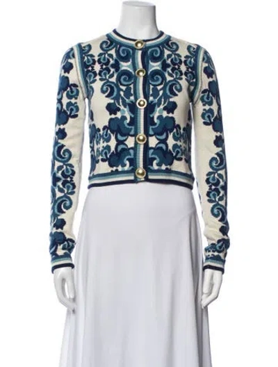 Pre-owned Cara Cara Floral Print Jacket In Blue