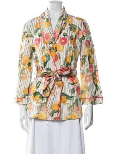 Pre-owned Cara Cara Floral Print Jacket In Multi
