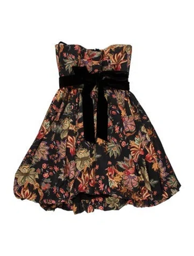 Pre-owned Cara Cara Floral Print Knee-length Dress In Multi
