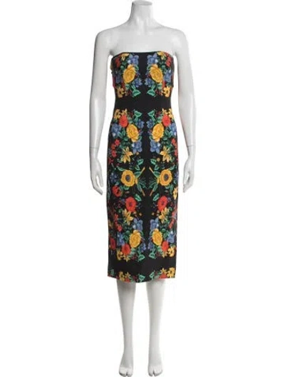 Pre-owned Cara Cara Floral Print Knee-length Dress In Multi