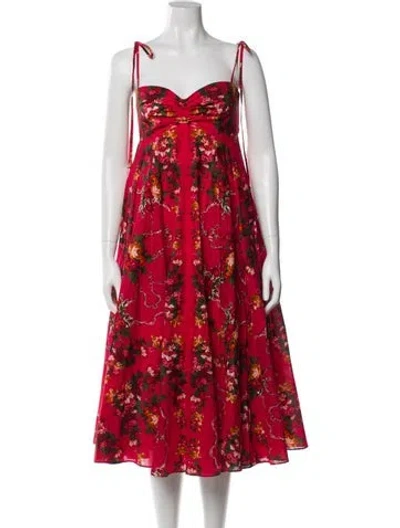 Pre-owned Cara Cara Floral Print Knee-length Dress In Pink
