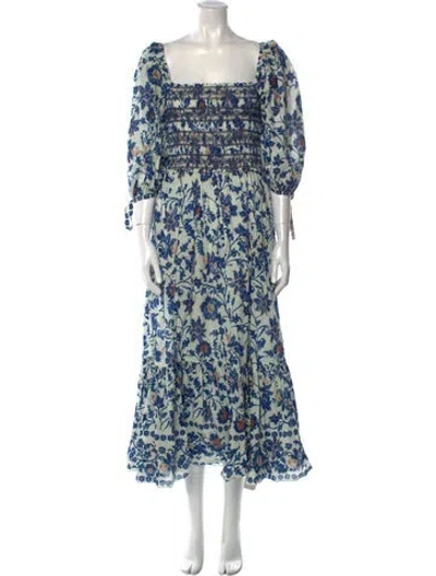 Pre-owned Cara Cara Floral Print Long Dress