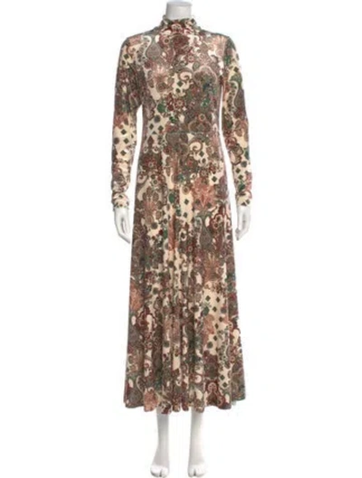Pre-owned Cara Cara Floral Print Long Dress In Multi
