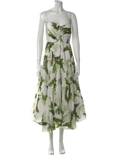 Pre-owned Cara Cara Floral Print Long Dress In Multi