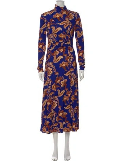 Pre-owned Cara Cara Floral Print Long Dress In Multi