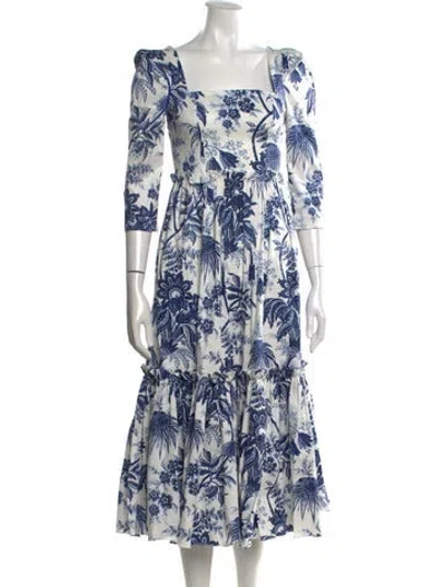 Pre-owned Cara Cara Floral Print Long Dress In Multi