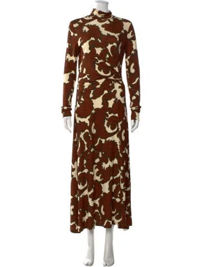 Pre-owned Cara Cara Floral Print Long Dress In Multicolor