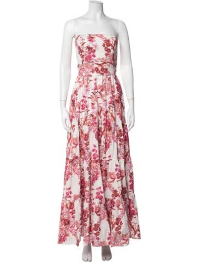 Pre-owned Cara Cara Floral Print Long Dress In Multicolor