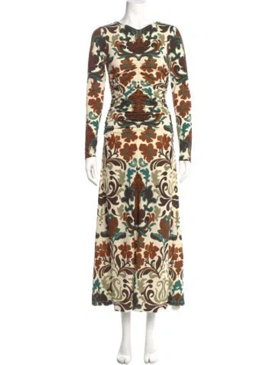 Pre-owned Cara Cara Floral Print Long Dress W/ Tags In Multi