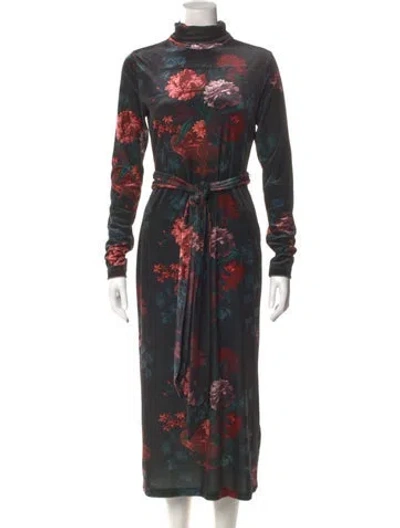 Pre-owned Cara Cara Floral Print Long Dress W/ Tags In Multi