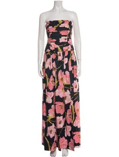Pre-owned Cara Cara Floral Print Long Dress W/ Tags In Multi