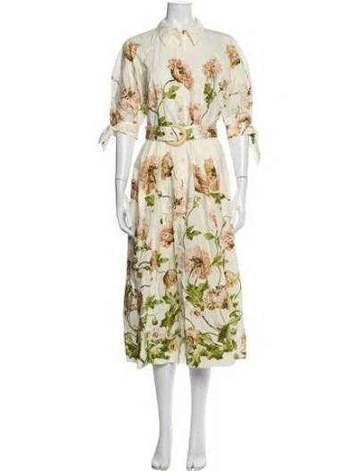 Pre-owned Cara Cara Floral Print Long Dress W/ Tags In Yellow