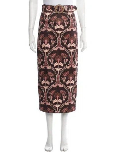 Pre-owned Cara Cara Floral Print Long Skirt In Multi