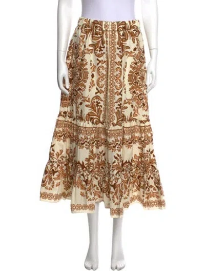 Pre-owned Cara Cara Floral Print Long Skirt In Multicolor