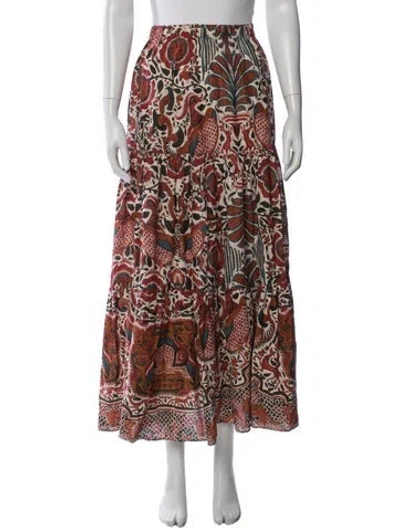 Pre-owned Cara Cara Floral Print Long Skirt In Multicolor