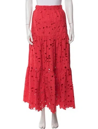Pre-owned Cara Cara Floral Print Long Skirt In Pink