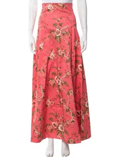 Pre-owned Cara Cara Floral Print Long Skirt W/ Tags In Pink