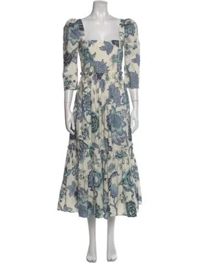 Pre-owned Cara Cara Floral Print Midi Length Dress