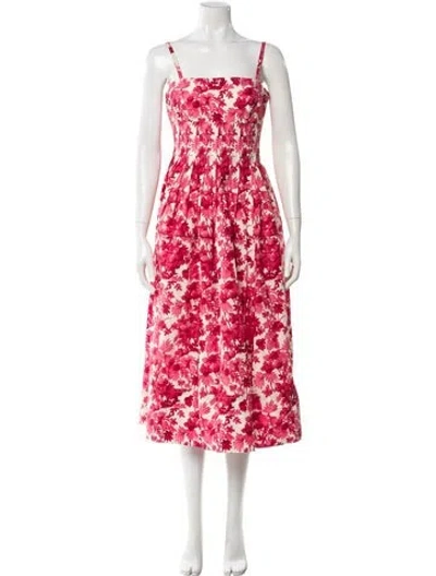 Pre-owned Cara Cara Floral Print Midi Length Dress In Multi