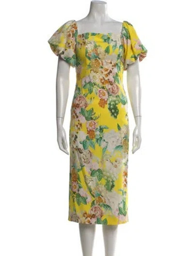 Pre-owned Cara Cara Floral Print Midi Length Dress In Multi