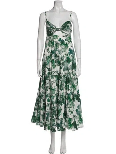 Pre-owned Cara Cara Floral Print Midi Length Dress In Multi