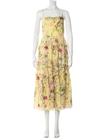 Pre-owned Cara Cara Floral Print Midi Length Dress In Multi