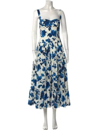 Pre-owned Cara Cara Floral Print Midi Length Dress In Multi