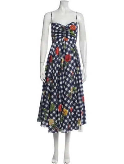 Pre-owned Cara Cara Floral Print Midi Length Dress In Multi
