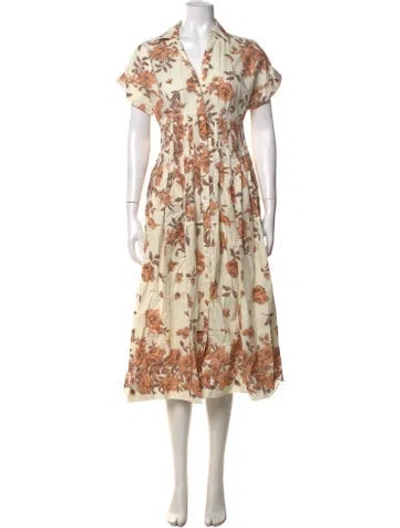 Pre-owned Cara Cara Floral Print Midi Length Dress In Multicolor