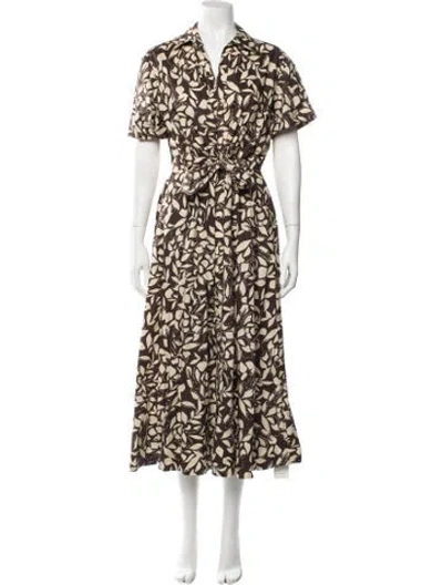 Pre-owned Cara Cara Floral Print Midi Length Dress In Multicolor