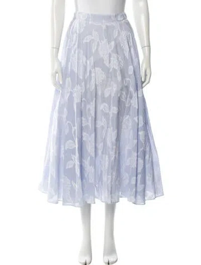 Pre-owned Cara Cara Floral Print Midi Length Skirt In Multi