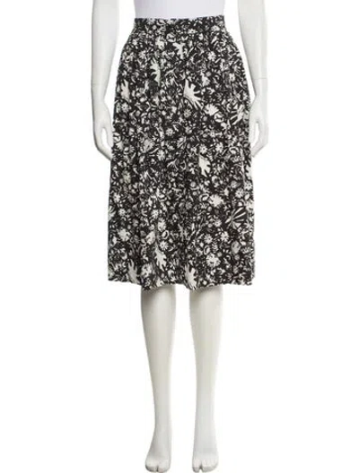 Pre-owned Cara Cara Floral Print Midi Length Skirt In Multi