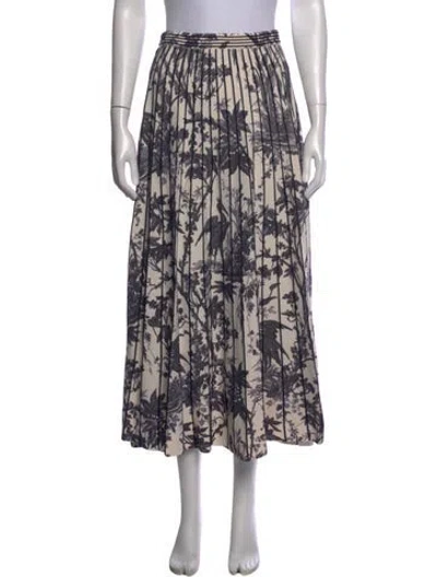 Pre-owned Cara Cara Floral Print Midi Length Skirt In Neutrals