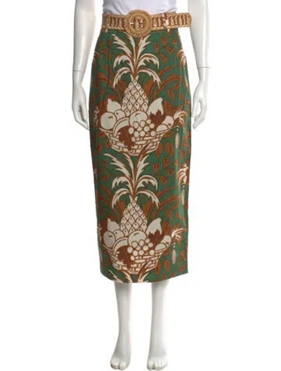 Pre-owned Cara Cara Floral Print Midi Length Skirt W/ Tags In Multi