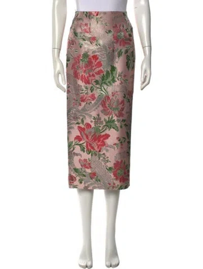 Pre-owned Cara Cara Floral Print Midi Length Skirt W/ Tags In Multi