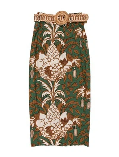 Pre-owned Cara Cara Floral Print Midi Length Skirt W/ Tags In Multicolor