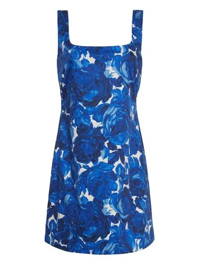 Cara Cara Floral-print Mini Day Dress In Blue