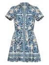 Cara Cara Noor Short-sleeve Mini Dress In Blue